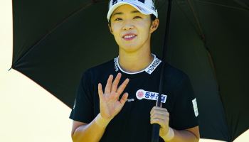  김수지, 하나금융그룹 챔피언십 최종 라운드 경기 장면