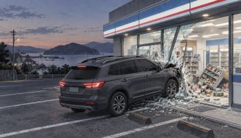 거제서 70대 운전 SUV 편의점 돌진…"주차 중 페달 착각"