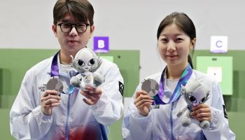 반효진·박하준, 10m 공기소총 혼성 은메달