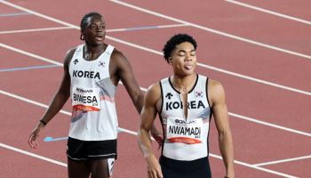 44년 만의 男100m 메달, 0.06초 모자랐다…조엘진 4위·비웨사 5위