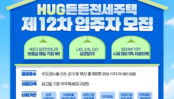 HUG 든든전세주택 900가구 나온다…역대 최대 규모
