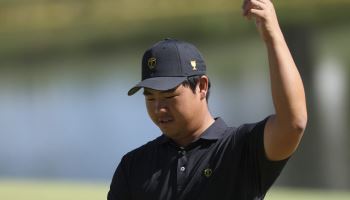 '프레지던츠컵 4승' 김주형, 싱글매치 승리 후 서둘러 일본행…AG 金 도전