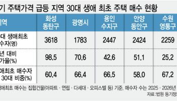 집값 뛴 수지·영통에 30대 몰렸다…생애 첫 집 매수 역대 최대