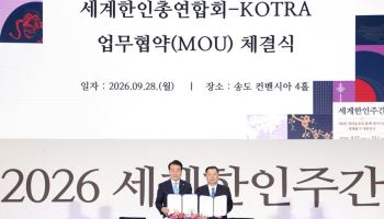 코트라-세계한인총연, 중소기업 해외진출 지원 맞손