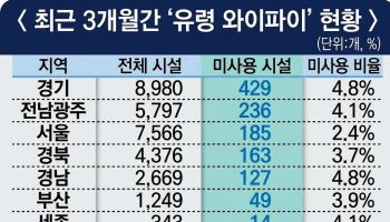 ‘유령 와이파이’ 경기 429곳 최다…지역별 미사용 비율 최대 3배