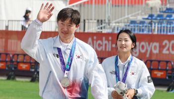 끝내 넘지 못한 1점… 한국 양궁 컴파운드 혼성, 3회 연속 은메달