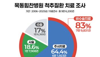 척추치료 10건 중 8건 비수술…수술은 내시경 방식 확대