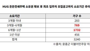 [단독]집 확보해도 8개월 ‘빈집’…HUG 든든전세 공급 하세월