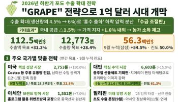 포도 수출 첫 1억달러 넘본다…성출하기 검역·물류 지원 확대