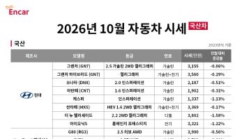 스포티지·팰리세이드 중고차값 하락…10월 시세 0.72%↓