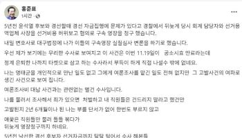 홍준표, ‘명태균 여론조사비 의혹’ 지인 직접 변론…“무리한 수사”