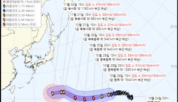 태풍 '인파' 더 강해진다…시속 198㎞ 강풍, 한반도 영향은?
