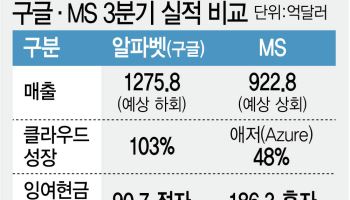 구글 울고 MS 웃고…AI투자 희비 엇갈려
