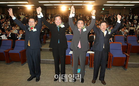 [포토]승리 기원하는 원내대표 후보자