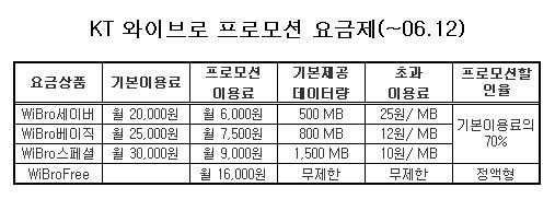 와이브로, 3가지가 `아쉽네`