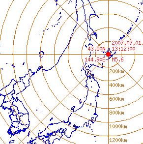 日 홋카이도 북동서 진도 5.6 지진