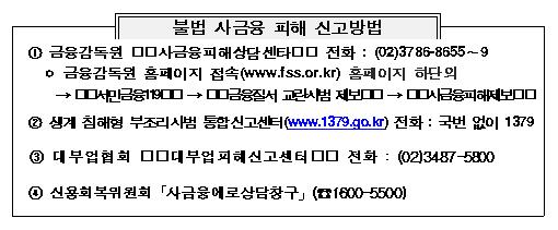 금감원 "채무조정 불응 대부업체 경찰 고발"