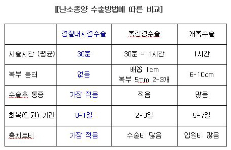 "내시경수술법으로 흉터없이 난소종양 제거"