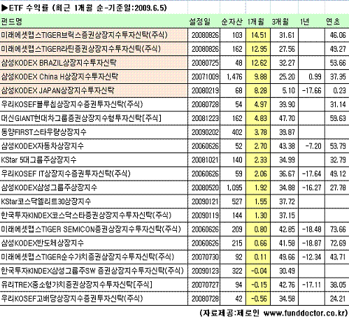 이머징증시 강세에 해외 ETF도 `고공행진`