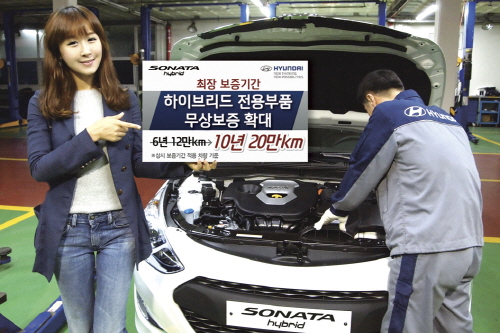 쏘나타 하이브리드, 전용부품 보증기간 `10년·20만km` 확대