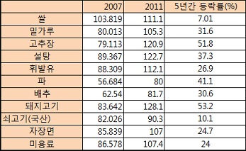 ⑤참여정부때보다 물가 더 올랐다