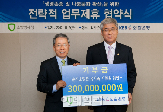 [포토]외환은행, 소방방재청과 '나눔문화 확산' 제휴