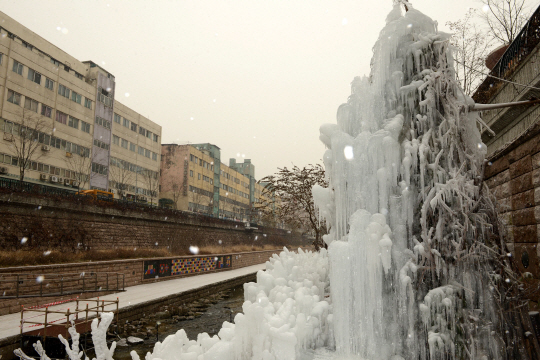  오간수교에 만들어진 얼음나무                                                                                                                                                                     