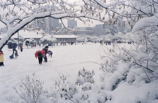 20여년전 눈 쌓인 덕수궁에서..                                                                                                                                                                     
