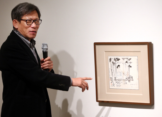 풍속화 설명하는 유홍준 교수                                                                                                                                                                      