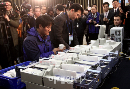 [포토]18대 대통령 선거 개표 공개시연