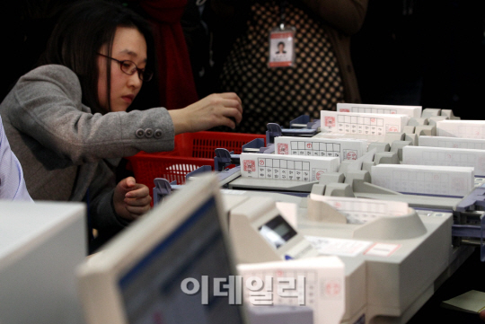 [포토]18대 대통령 선거 개표 공개시연