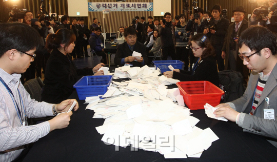 [포토]18대 대통령 선거 개표 공개시연