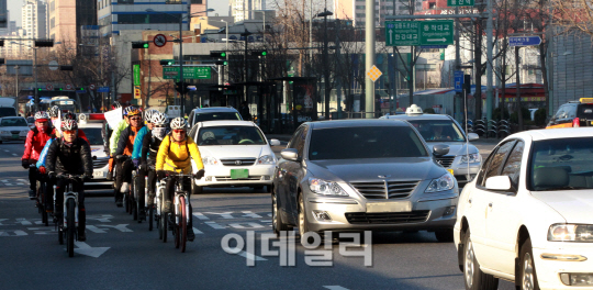 [포토]그룹형 자전거출근제로 안전한 출근길