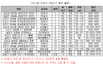 올 하반기 강남3구 신규 분양 풍성…1만 가구 예정