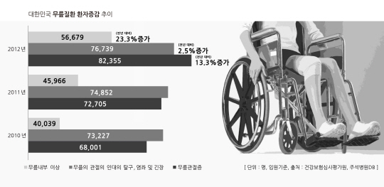 노령화와 비만인구 증가로 무릎질환 입원치료 환자 급증