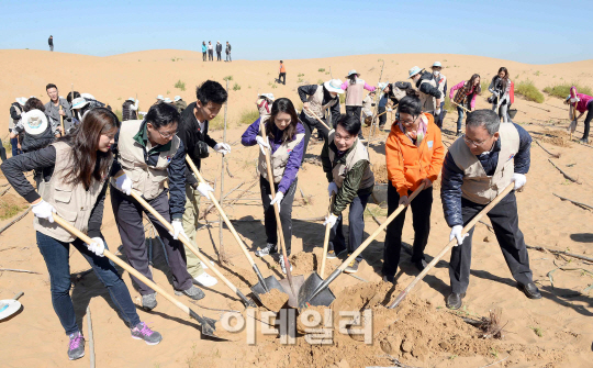 대한항공, 中 쿠부치 사막서 나무 심기 행사