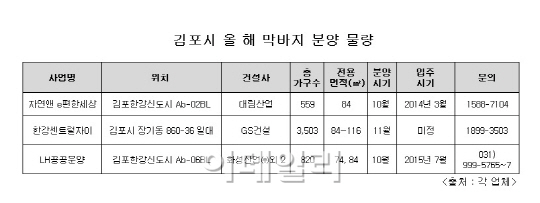 김포분양시장, 전세급등에 기지개 펴나?