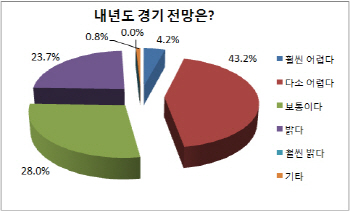 ②주요 기업 43.2%,'내년이 더 어렵다'