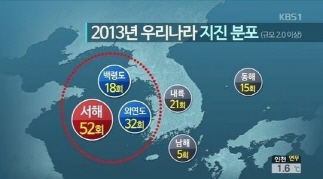 서해 활성단층 발생, 日대지진 이후 한반도 지진 최다증가