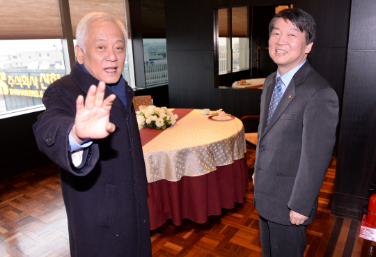 [포토] 김한길 안철수 '기초공천 폐지' 공동대응 논의