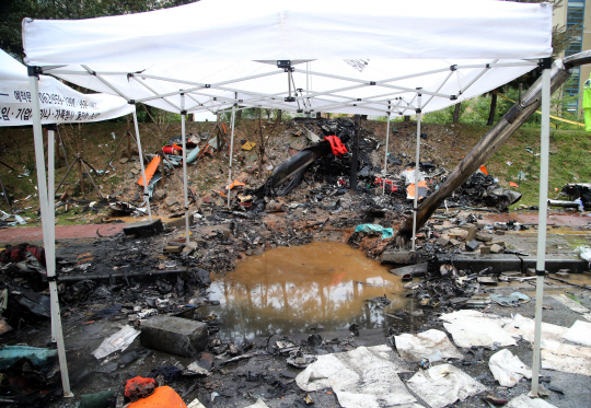 포격 맞은 것처럼 팬 사고현장                                                                                                                                                                     