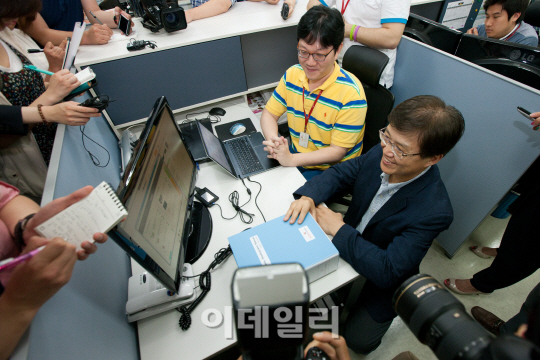 [포토]최양희 미래창조과학부 장관, 시공미디어 방문