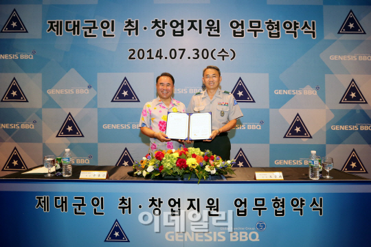 [포토]제너시스 BBQ 그룹, 제대군인 취업ㆍ창업 지원 업무 협약