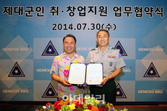 [포토]제너시스 BBQ 그룹, 제대군인 취업ㆍ창업 지원 업무 협약