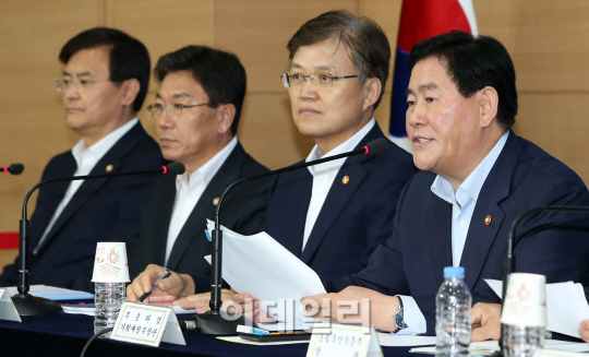 [포토]무역투자진흥회의 사후브리핑하는 최경환 부총리
