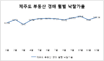 보름새 낙찰가율 100% 재점령한 제주도 경매시장