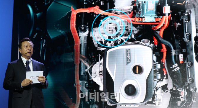 [포토]'누우 2.0 직분사(GDI) 하이브리드 전용엔진 장착한 쏘나타 하이브리드