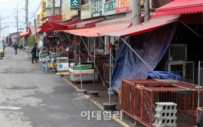 [포토]조류인플루엔자 발병으로 한산한 성남모란시장