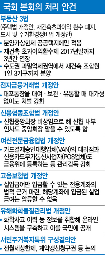 100여개 법안 29일 땡처리..김영란법·서비스업은 또 해넘긴다