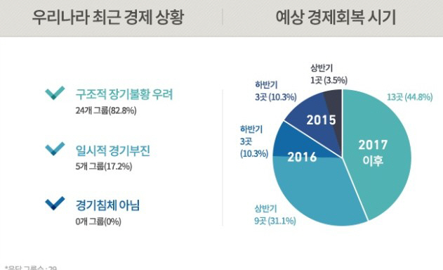 30대 그룹 82%, '장기불황 우려'.. 사업구조조정 집중 추진